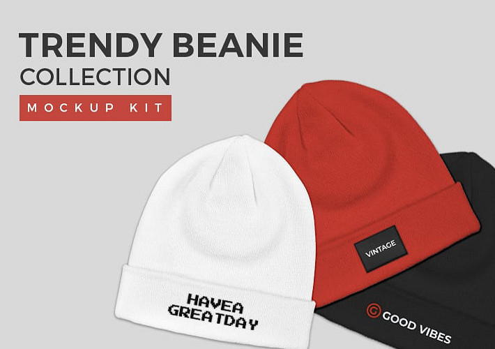 Trendy Beanie Collection Mockup Kit