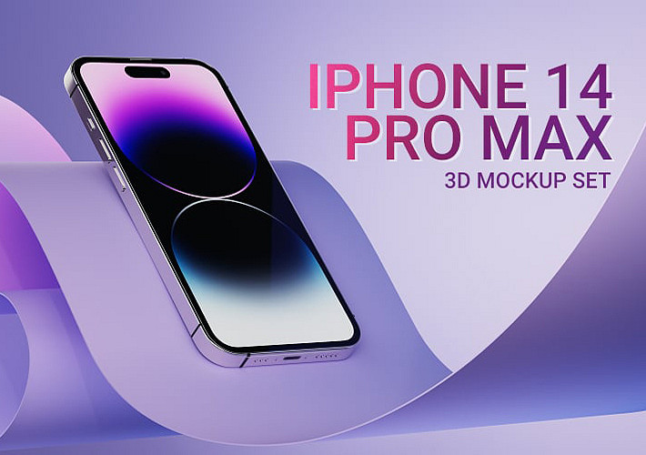 iPhone 14 Pro Max 3D Mockup Set 