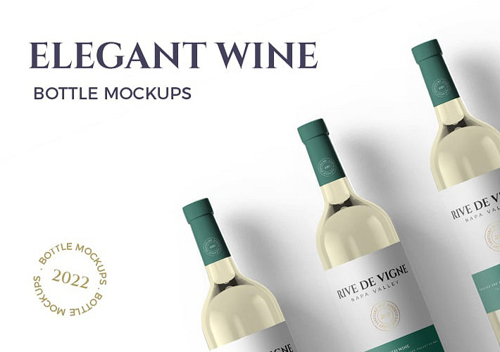 Elegant Wine Bottle Mockups