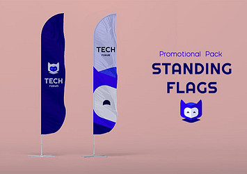 Flag Stand Design Mockup Pack