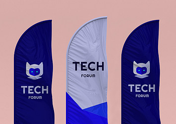 Flag Stand Design Mockup Pack