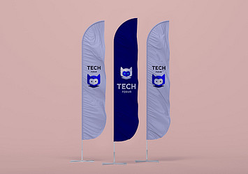 Flag Stand Design Mockup Pack