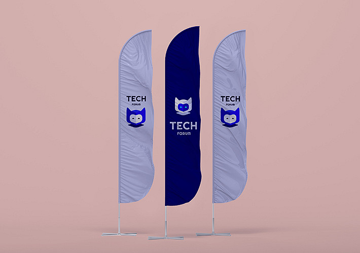 Flag Stand Design Mockup Pack