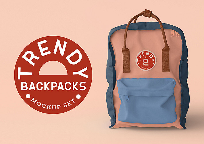 Trendy Backpacks Mockup Set