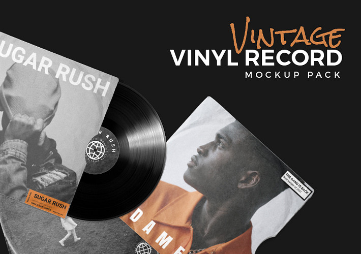 Retro Vinyl Record Mockups