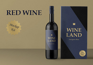 Red Wine Mockup Kit 