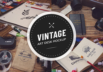 Vintage Art Desk Mockups