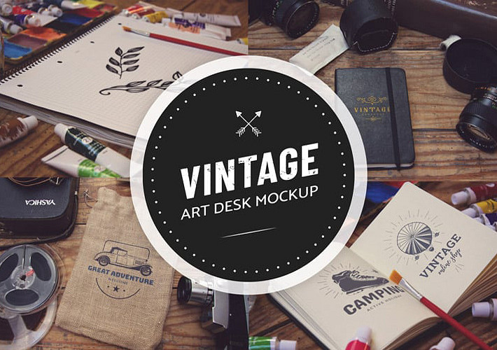 Vintage Art Desk Mockups