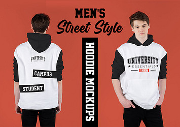 Men's Street Style Hoodie Mockups