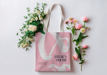 Tote Bags With Floral Elements