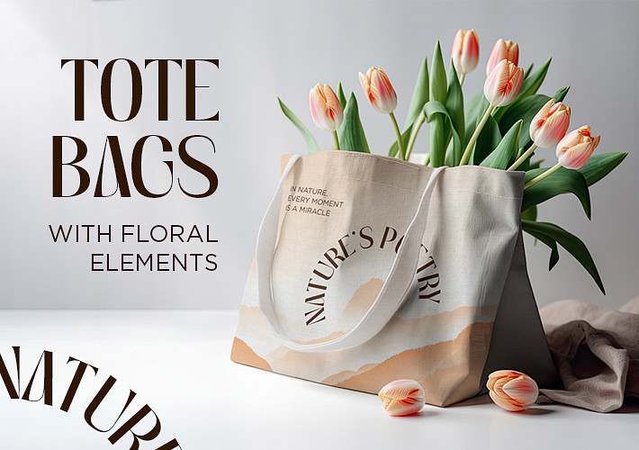 Tote Bags With Floral Elements