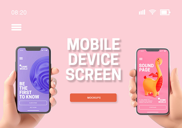 Mobile Device Screen Mockups