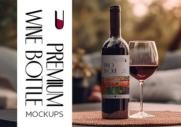 Premium Wine Bottle Mockups