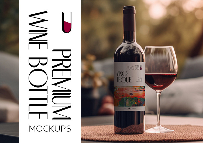 Premium Wine Bottle Mockups