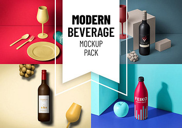 Modern Beverage Mockup Pack