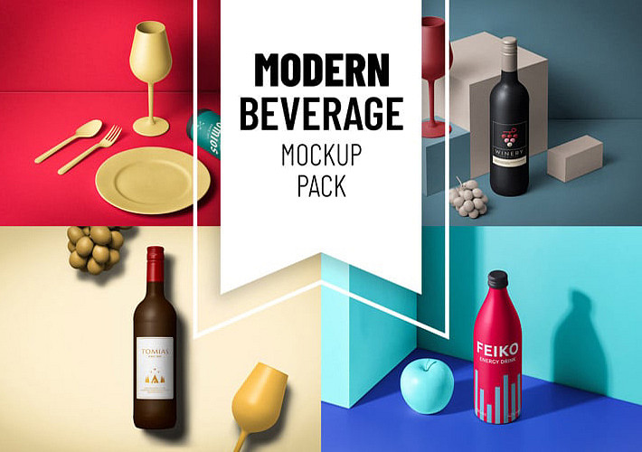 Modern Beverage Mockup Pack