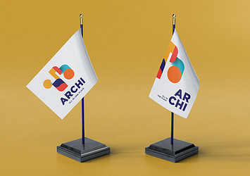 Mini Table Flag Mockups