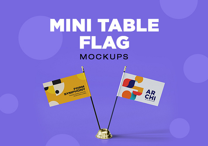 Mini Table Flag Mockups