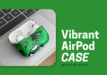 Vibrant AirPod Case Mockup Pack