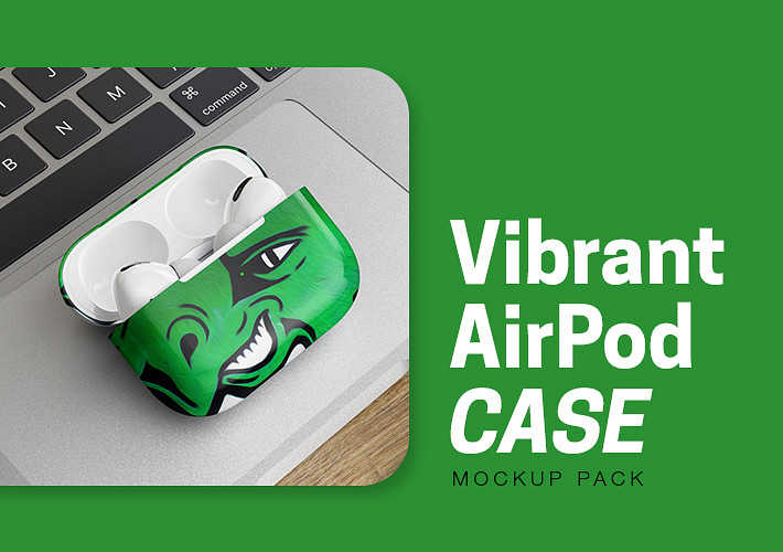 Vibrant AirPod Case Mockup Pack