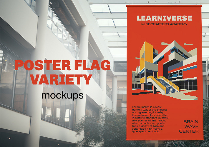 Poster Flag Variety Mockups