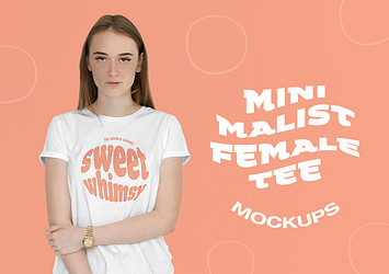 Minimalist Female Tee Mockups