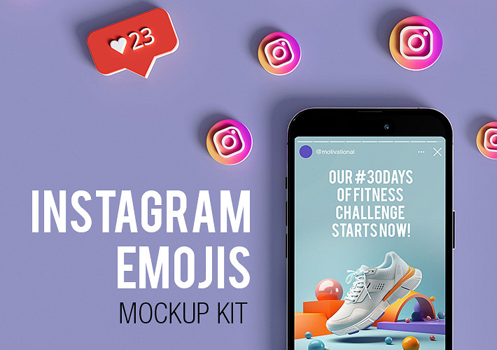 Instagram Emojis Mockup Kit