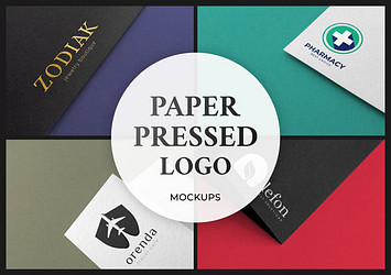 Paper Pressed Logo Mockups