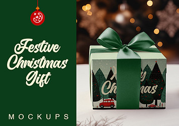 Festive Christmas Gift Mockups
