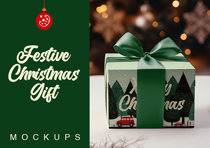 Festive Christmas Gift Mockups