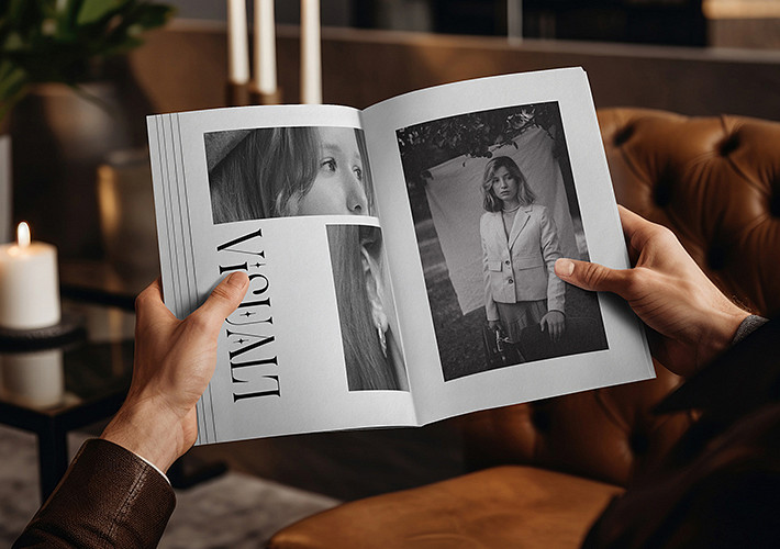 モダンな雑誌のモックアップ