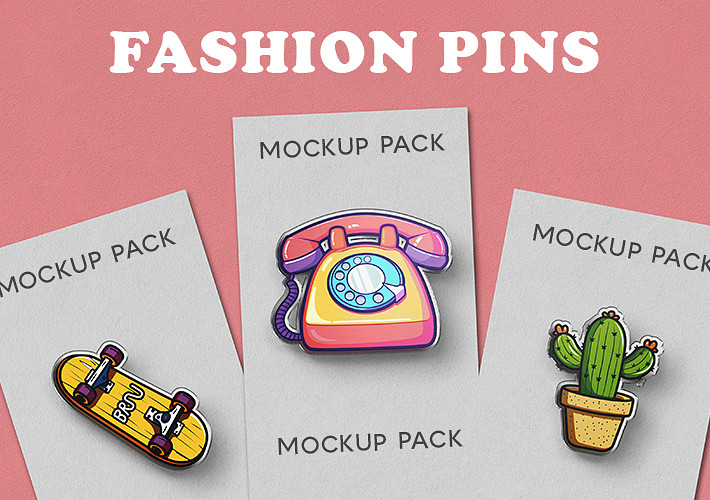 Fashion Pins Mockup Pack