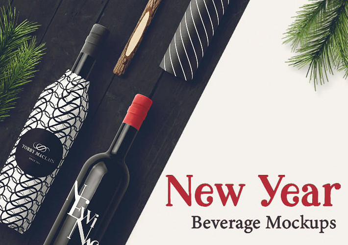 New Year Beverage Mockups