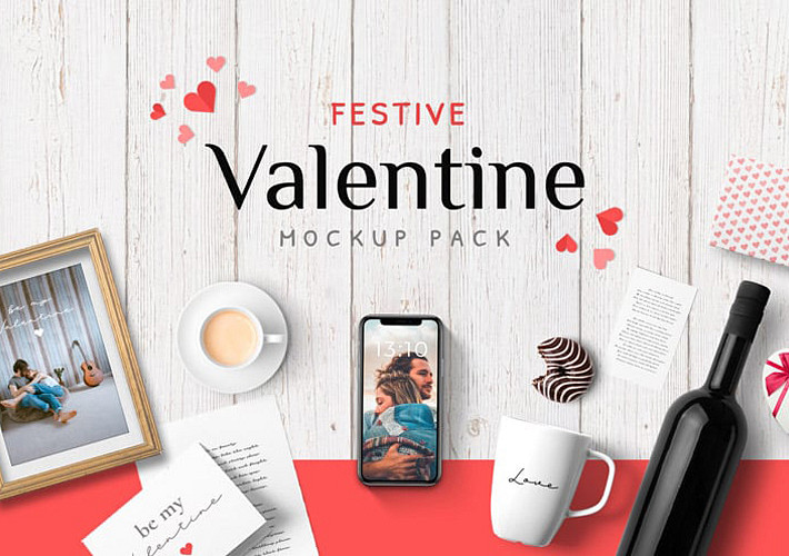 Festive Valentine Mockup Pack