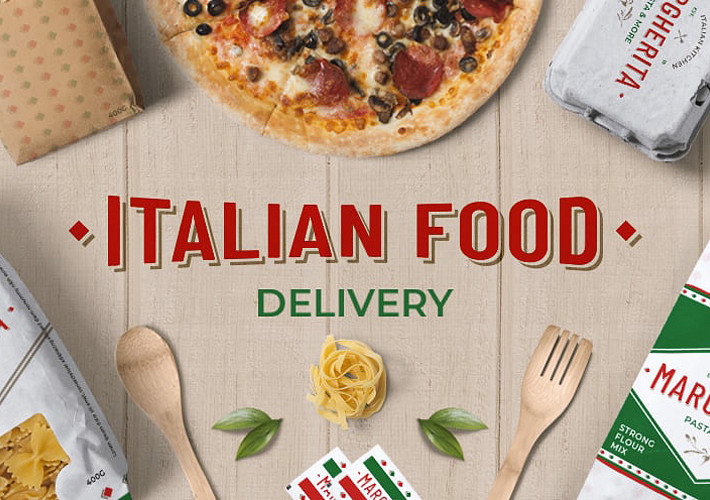 Italian Food Delivery Kitchen Mockup Pack