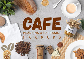 Cafe Branding and Packaging Mockups