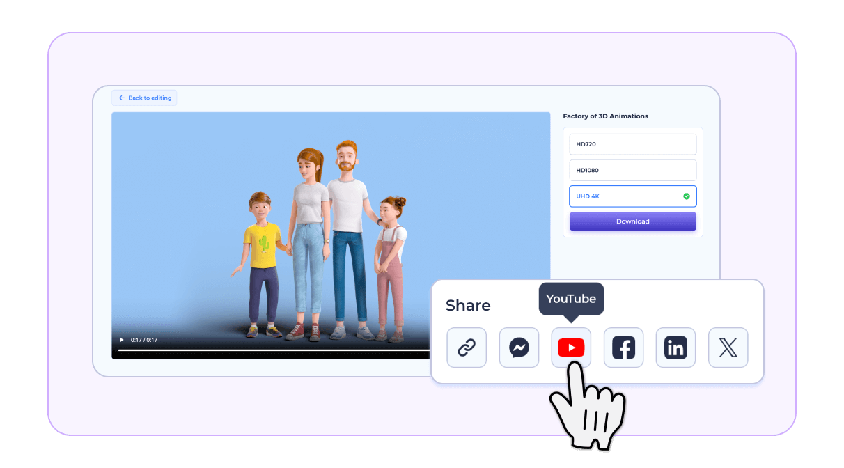 Shareable video animation