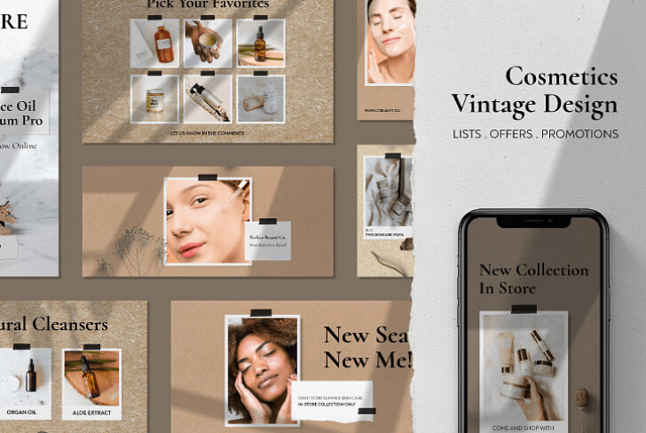 Cosmetics Vintage Design Kit