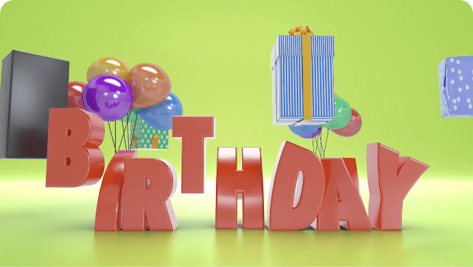 Happy Birthday Greeting 3D VideoCard
