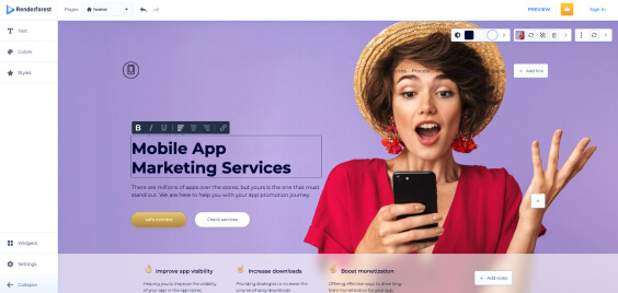 Customize the template you chose