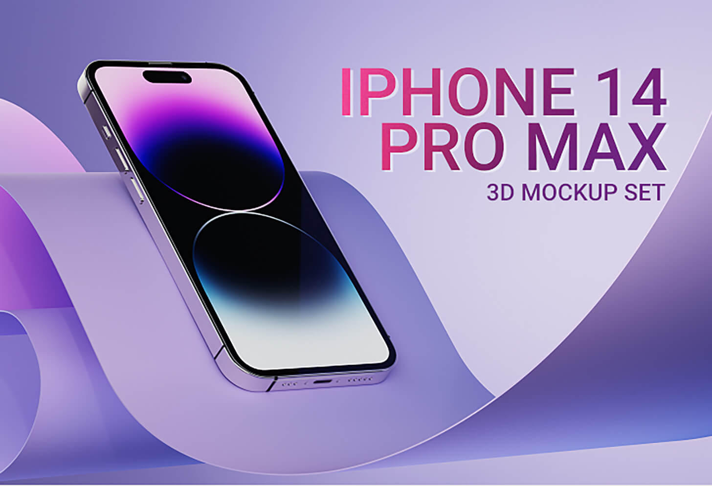 iPhone 14 Pro Max 3D Mockup Set - thumbnail image