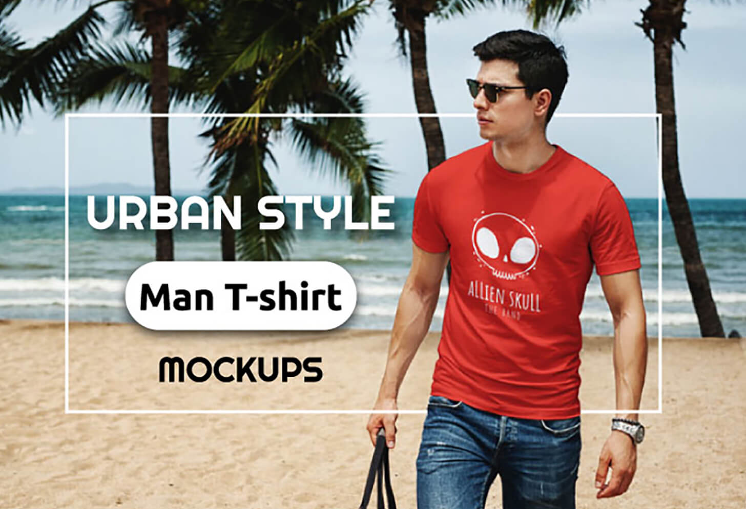 Urban Style Man T-shirt Mockups - thumbnail image