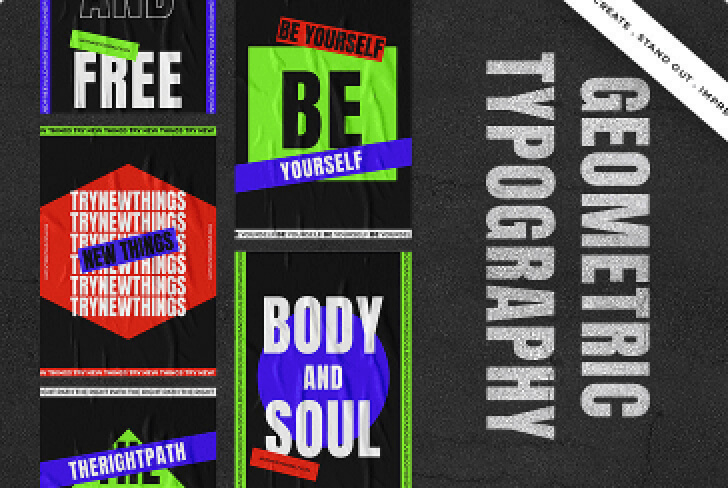 Geometric Typography Print Set