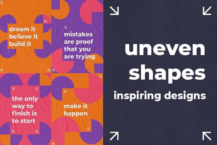 Uneven Shapes Quote Designs