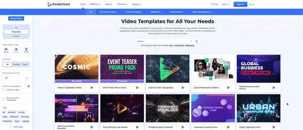 Let’s select a template